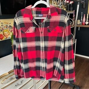 Patagonia Red and Black Plaid Shirt